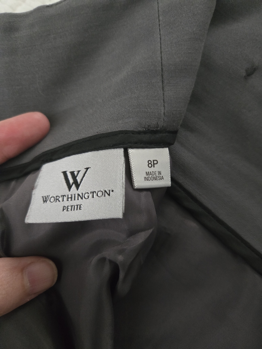 Worthington Dark Gray Pencil Skirt with Button Detail - Picture 3 of 3